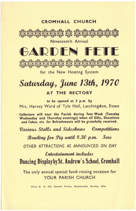 Cromhall Church Garden Fete flyer, 1970