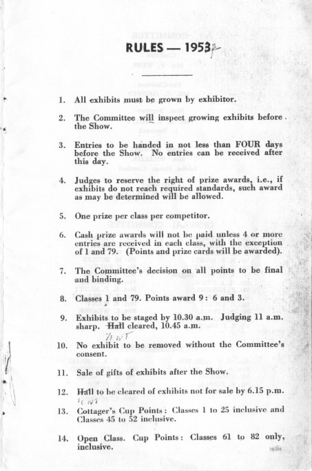 Cromhall Show schedule, 1953 - p3