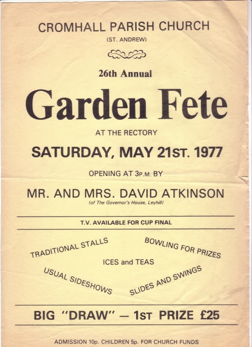 Cromhall Church Garden Fete poster, 1977