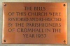 Plaque: restoration of the church bells