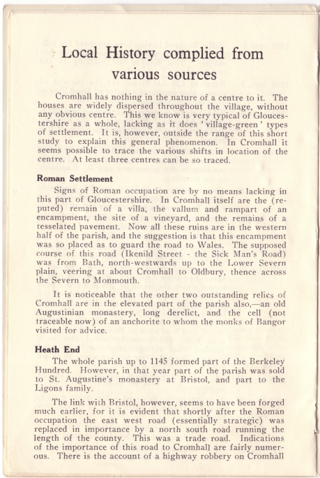 Cromhall School Centenary Handbook, p08