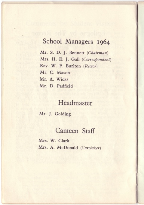Cromhall School Centenary Handbook, p12
